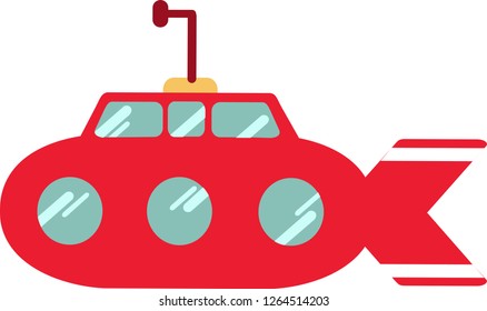 Vector submarine on a white background