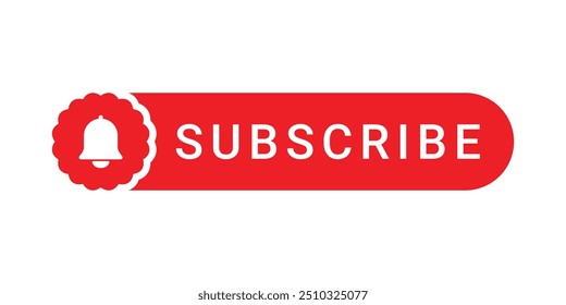 Vector Subscribe Red Button, Subscribe Icon Symbol Illustration Design