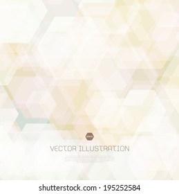 Vector subtle light beige abstract geometric hexagonal background