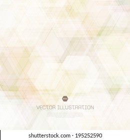 Vector subtle light beige abstract geometric hexagonal background