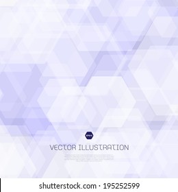 Vector subtle light blue abstract geometric hexagonal background