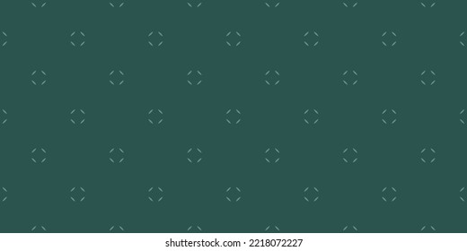 Vector subtle minimalist seamless pattern. Simple floral geometric texture. Abstract luxury minimal dark green background with small flower shapes, dots. Elegant repeat design for decor, wallpaper