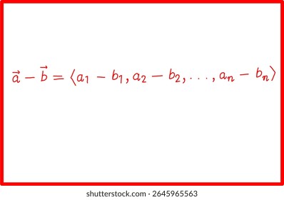 fórmula matemática de subtração de vetores, álgebra linear de vetores
