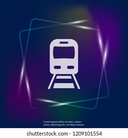 Vector subway neon light icon. Illustration of metro icon. Layers grouped for easy editing illustration. For your design.