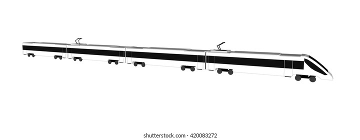 Vector  subway train isolated, flat