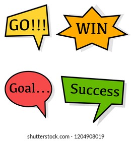 Vector success concepts - go, goal, win, success