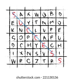 vector success drawing wordfind crossword