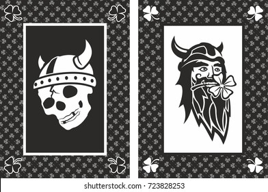 Vector success and failure black and white cards.