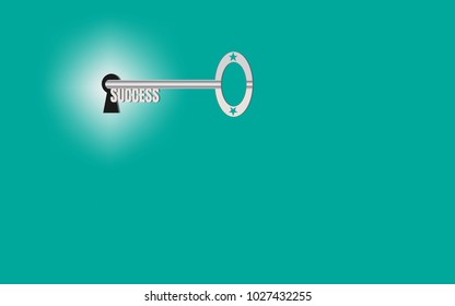 Vector success key. Business success concept. With space for text your