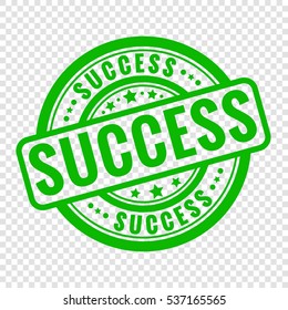 Vector success stamp isolated on transparent background