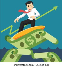 Vector successful businessman. Vector illustration