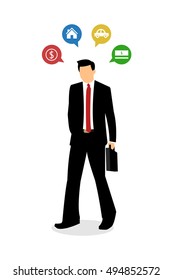 Vector of a successful man dressed in a suit.