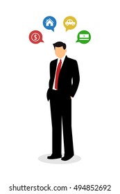 Vector of a successful man dressed in a suit.