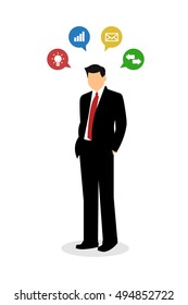 Vector of a successful man dressed in a suit.