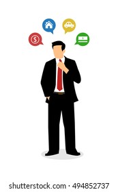 Vector of a successful man dressed in a suit.