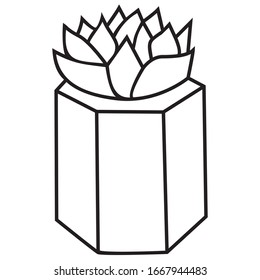 handgezeichnete Vektorillustration, einzeln auf weißem Hintergrund, in geometrischer, topförmiger, linearer Grafik