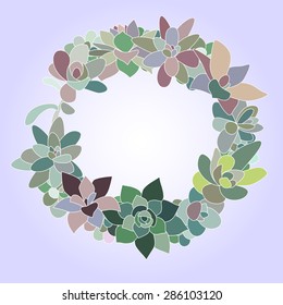 Vector succulents wreath