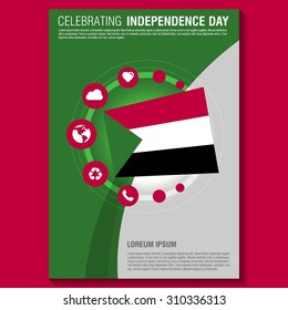 Vector Sudan Independence Day Flyer template. Creative Brochure Title Page. National Day Leaflet design element. vector illustration