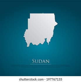 Vector Sudan Map Card Paper On Stock Vector (Royalty Free) 197767133 ...