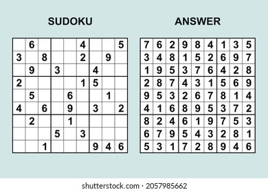 Vector Sudoku Answer 164 Puzzle Game Stock Vector (Royalty Free) 1168048867