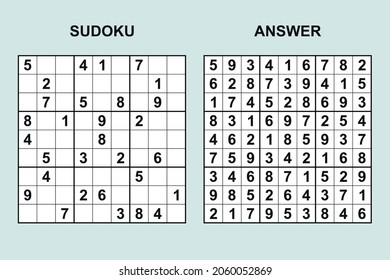 Vector Sudoku Answer 164 Puzzle Game Stock Vector (Royalty Free) 1168048867