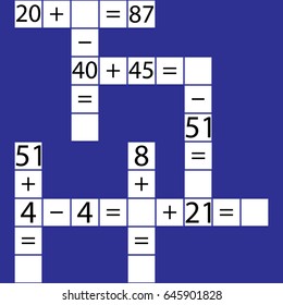Vector sudoku with answer 56. Puzzle game with numbers.