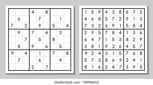 Sudoku Answer Vector Puzzle Game Stock Vector (Royalty Free) 750658723 ...