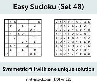 Vector Sudoku puzzle with solution - easy level