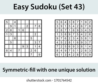 Vector Sudoku puzzle with solution - easy level
