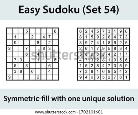 Vector Sudoku puzzle with solution - easy level