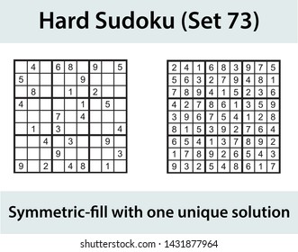 Vector Sudoku puzzle with solution - hard level