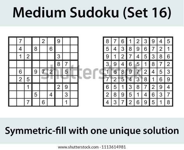 Vector Sudoku Puzzle Solution Medium Level Stock Vector (Royalty Free