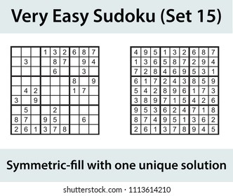 Vector Sudoku puzzle with solution - very easy level