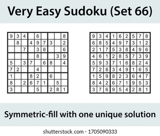 Vector Sudoku puzzle with solution - very easy level