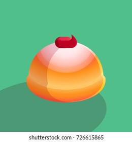 Vector sufganiyot illustration on green background
