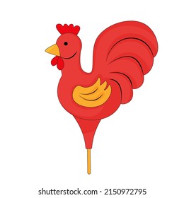 Vector Sugar Candy Cock On A Stick Icon In Flat Style Isolated On White Background