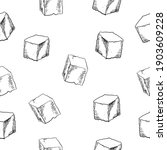 Vector sugar cubes seamless pattern on a white background Can be used for wallpaper interior designs wrapping paper textile and fabric prints or for any other use