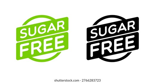 Vector Sugar Free Labels on White Background