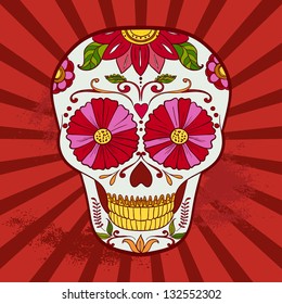 Vector Sugar Skull. Dia De los Muertos. Halloween