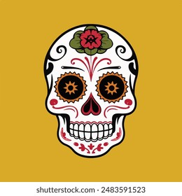 vector sugar skull head illustration