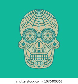 A vector sugar skull illustration 