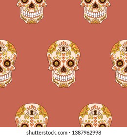 Vector of Sugar Skull Pattern