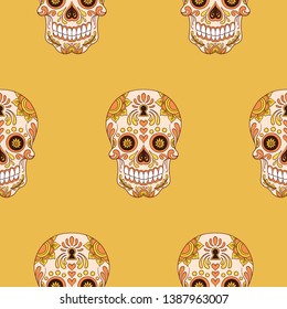 Vector of Sugar Skull Pattern