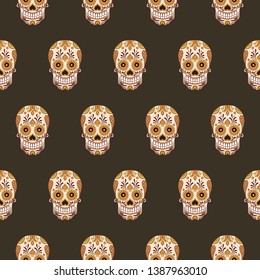 Vector of Sugar Skull Pattern