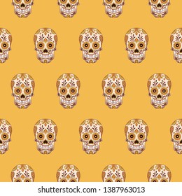 Vector of Sugar Skull Pattern