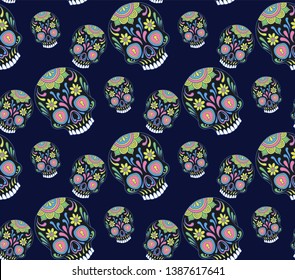 Vector of Sugar Skull Pattern Illustration