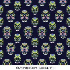 Vector of Sugar Skull Pattern Illustration