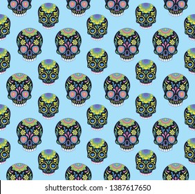 Vector of Sugar Skull Pattern Illustration