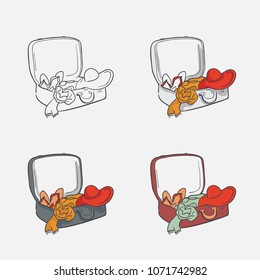 Vector suicase in colors