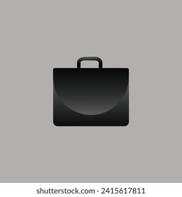 Vector Suitcase. Business icon. Black case. Cartoon flat illustration. 